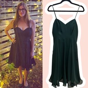 Vintage Hampton Nites Green Ruffled Mini Dress 8